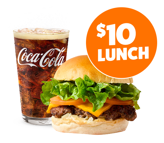 Betty's Classic burger and Coca-Cola, $10 lunch